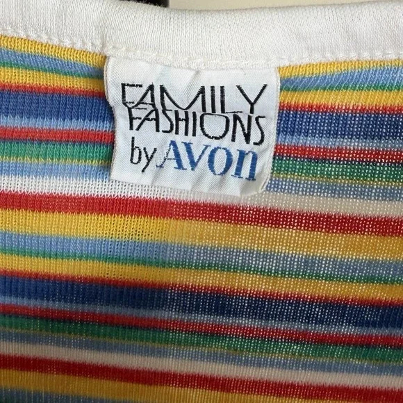 Vintage 70's Avon Fashions Sleeveless Tank Rainbow Tank Top Hippy Boho - Picture 3 of 6